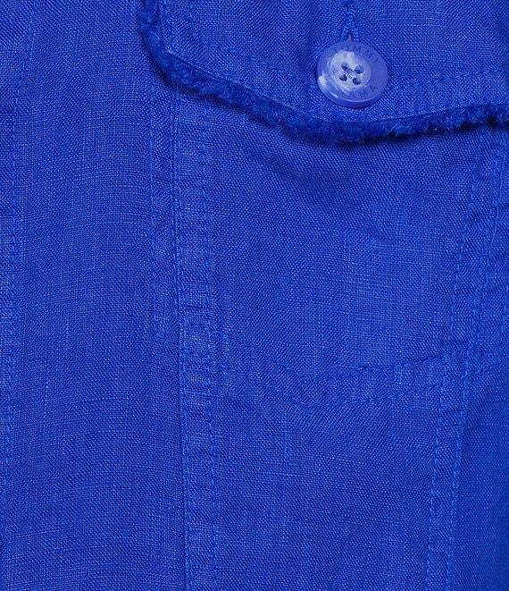 Tommy Bahama Two Palm Raw Edge Point Collar Long Sleeve Button Front Jacket Product Image