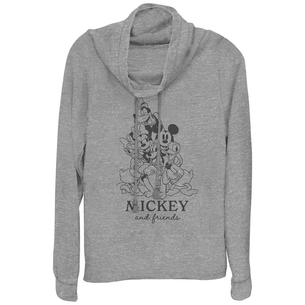 Disney's Mickey Mouse And Friends Group Hug Women's Cowlneck Graphic Lightweight Long Sleeve,  Product Image