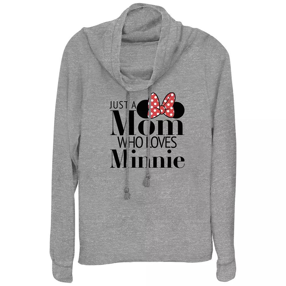 Disney's Minnie Mouse Just A Mom Who Loves Minnie Women's Cowlneck Graphic Lightweight Long Sleeve,  Product Image