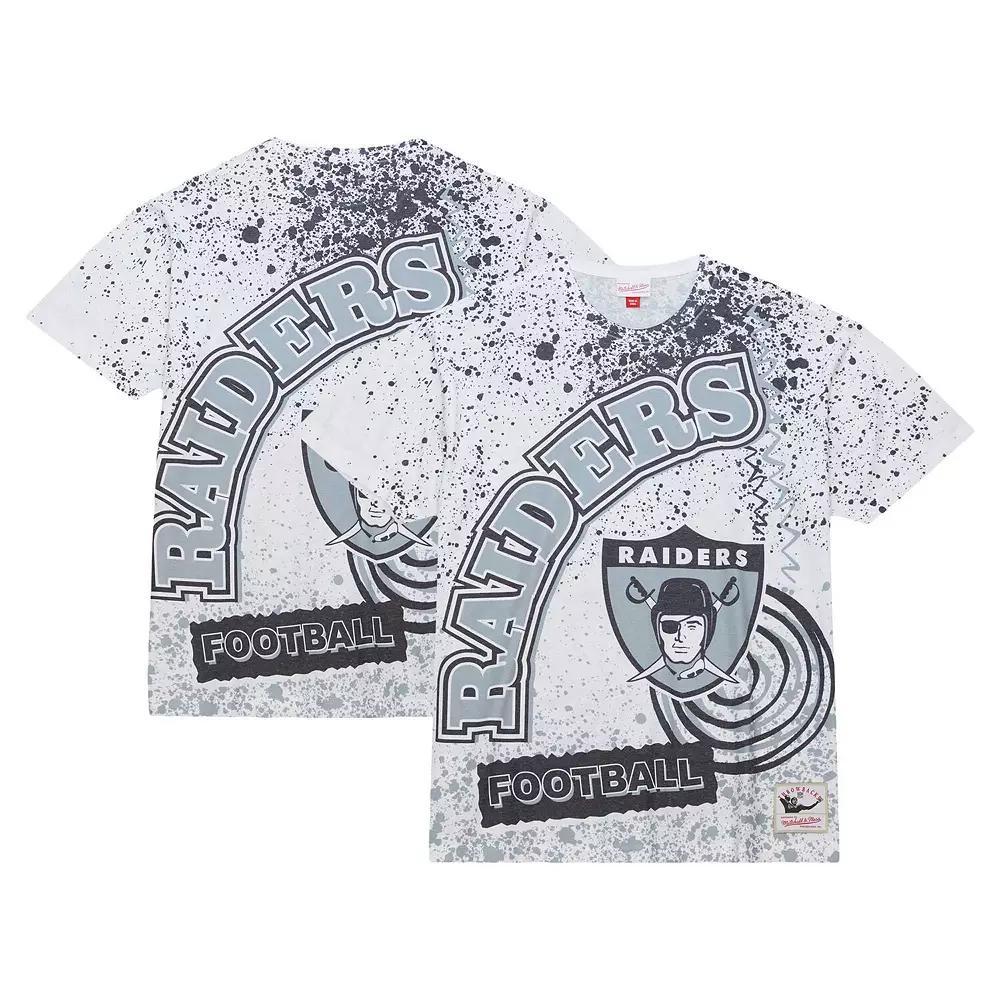 Men's Mitchell & Ness White Las Vegas Raiders Team Burst Sublimated T-Shirt, Size: Large, Lvr White Product Image