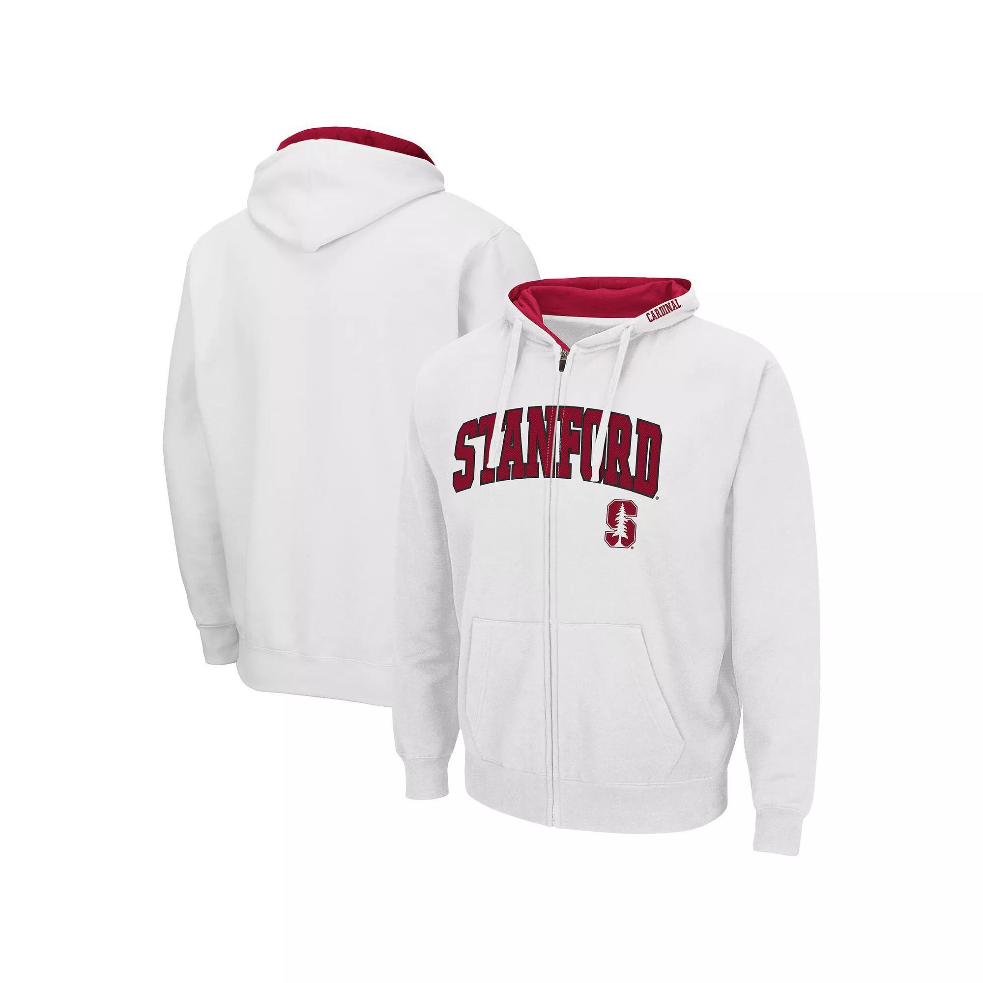 Men's Colosseum White Stanford Cardinal Arch & Logo 3.0 Full-Zip Hoodie,  Product Image