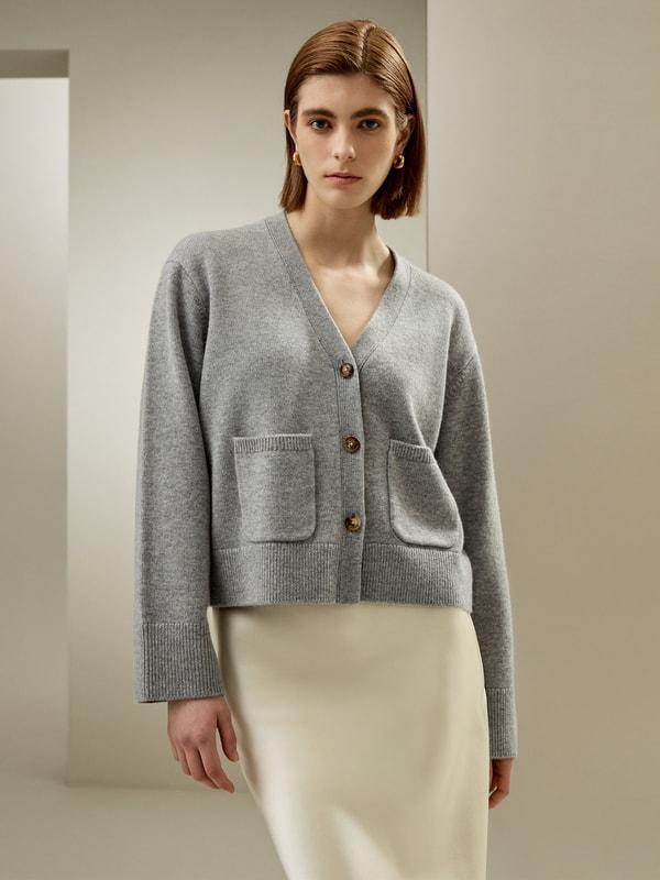 Cropped Wool-Cashmere Blend Cardigan Product Image