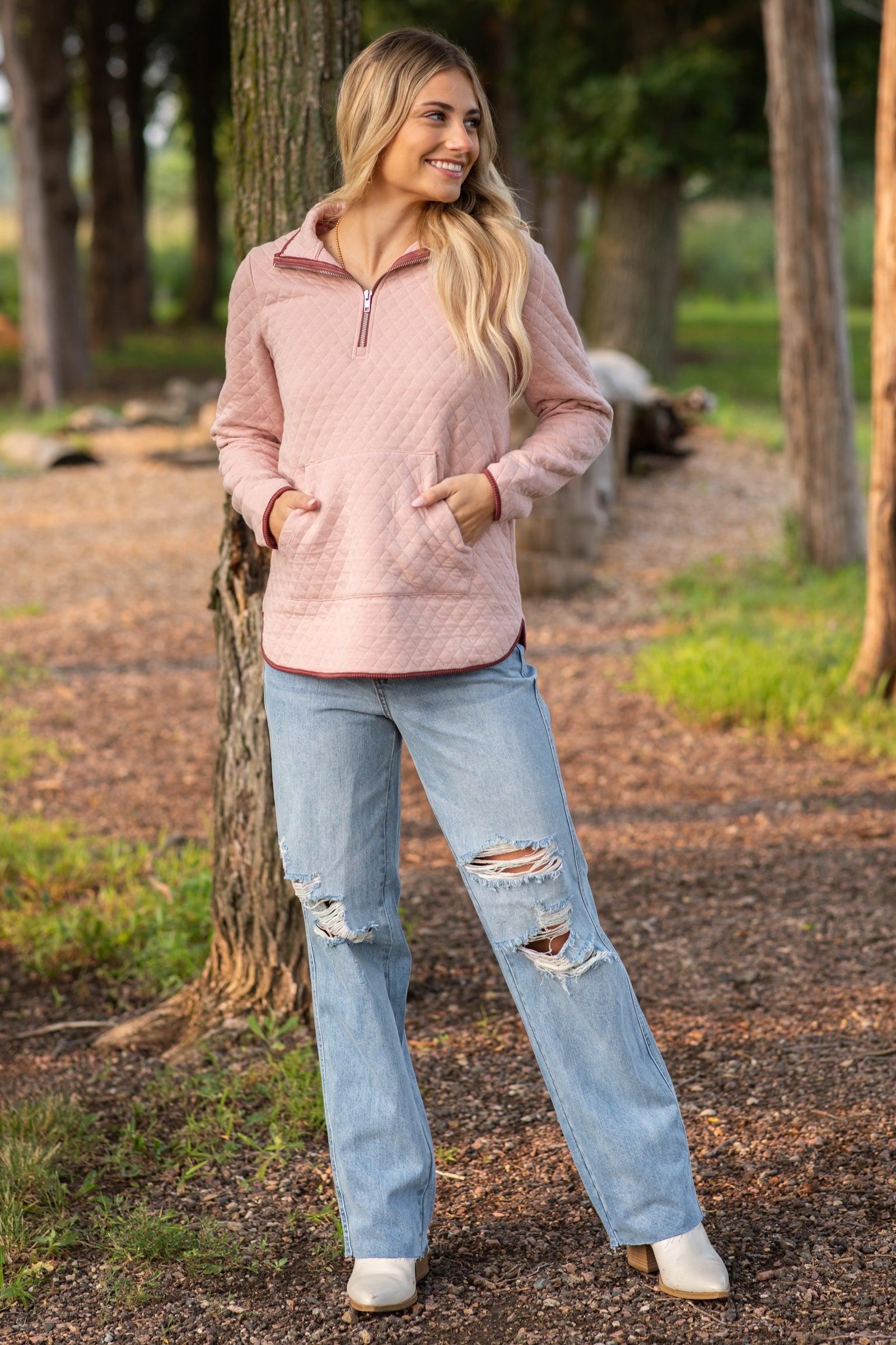 Quilted Half Zip-Up Pullover Product Image