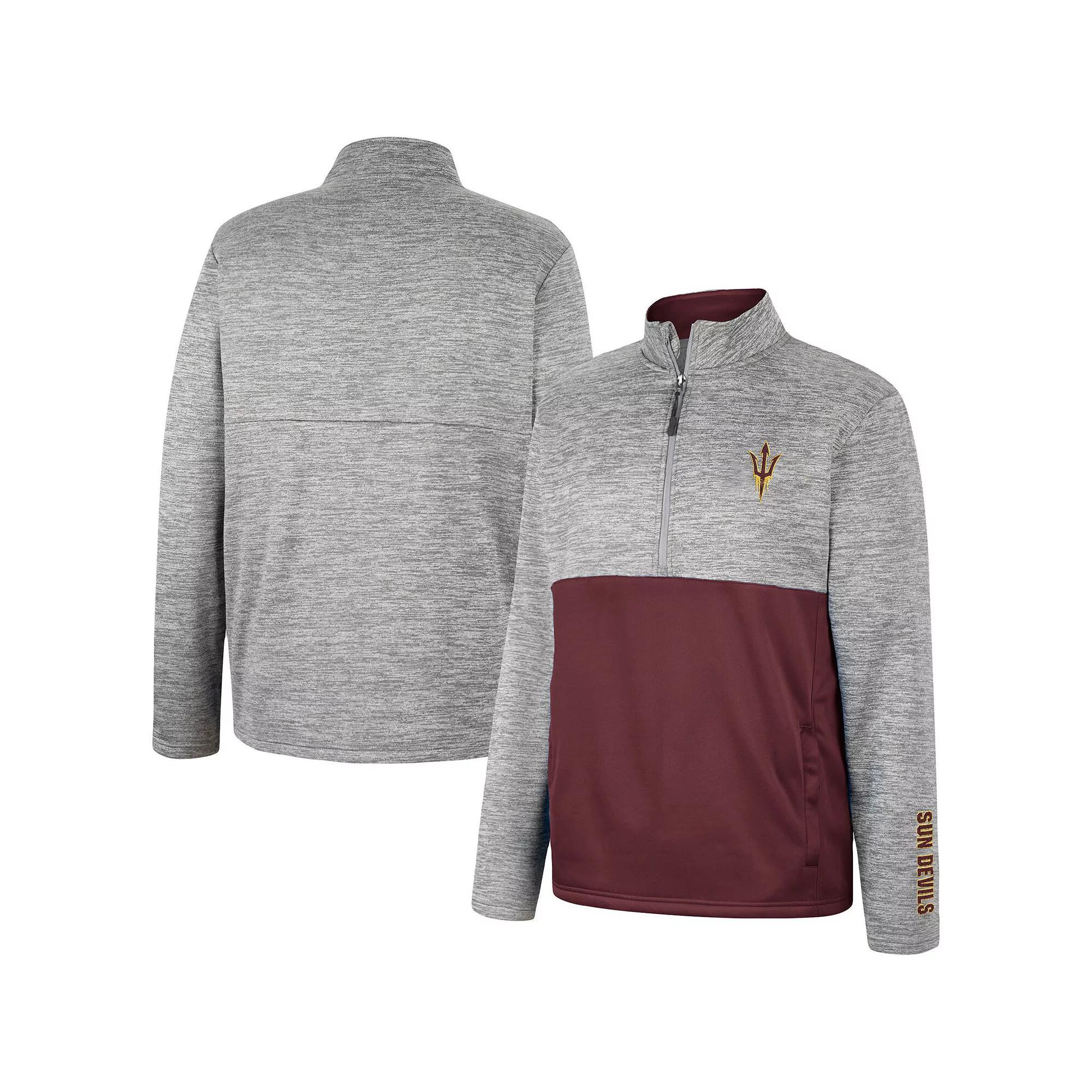 Men's Colosseum Gray Iowa State Cyclones John Half-Zip Jacket,  Product Image