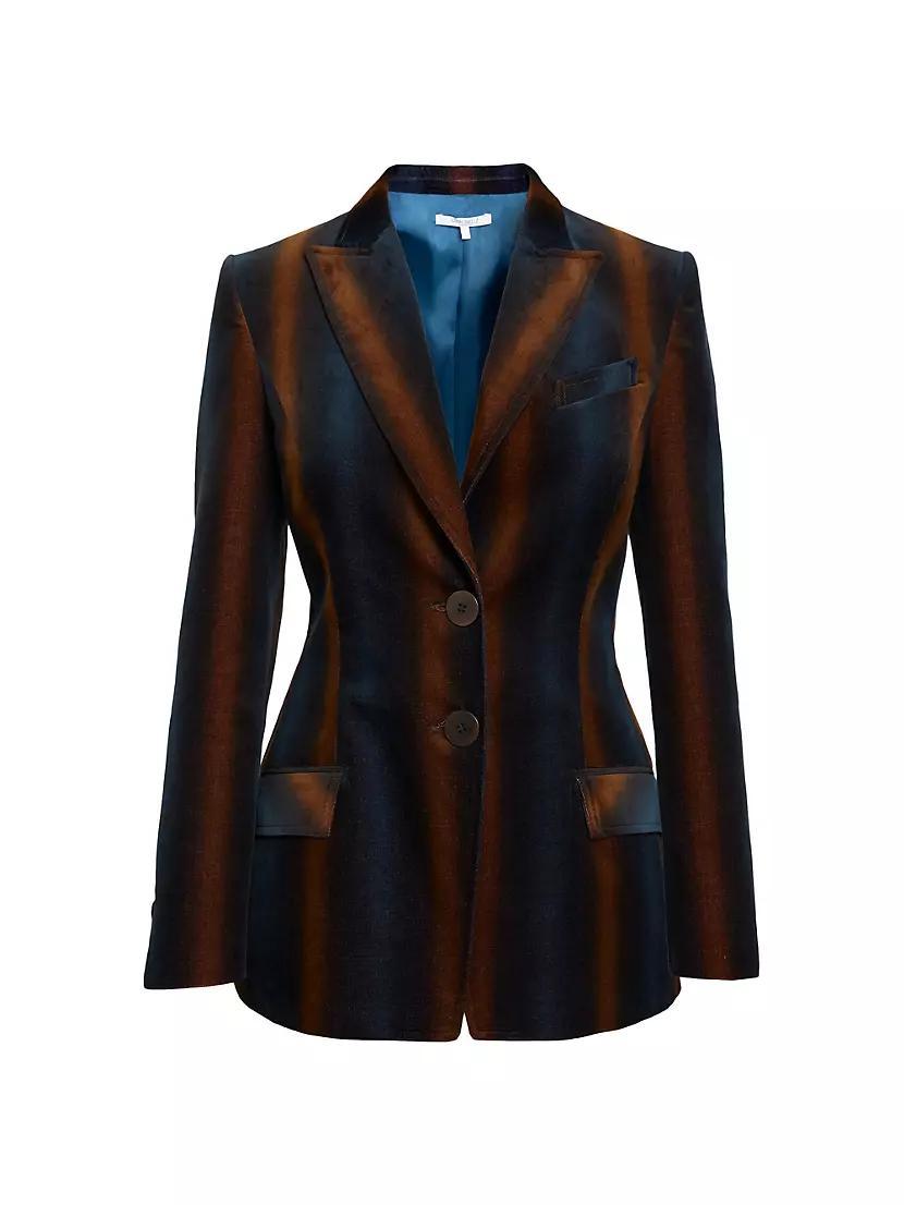 Ombré Striped Velvet Blazer Product Image