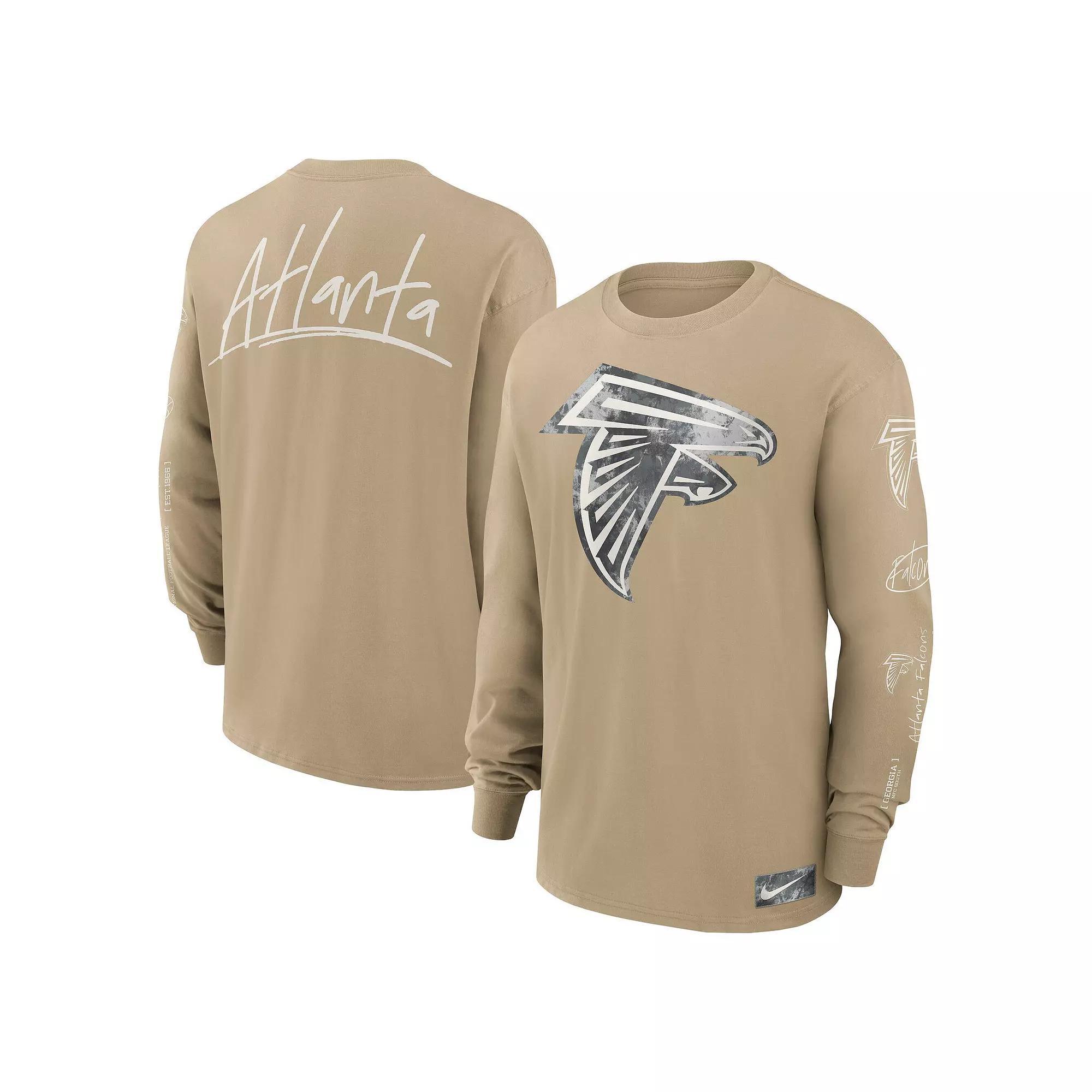 Men's Nike Tan Atlanta Falcons Essential Statement Max90 Long Sleeve T-Shirt, Size: Medium, Team Product Image