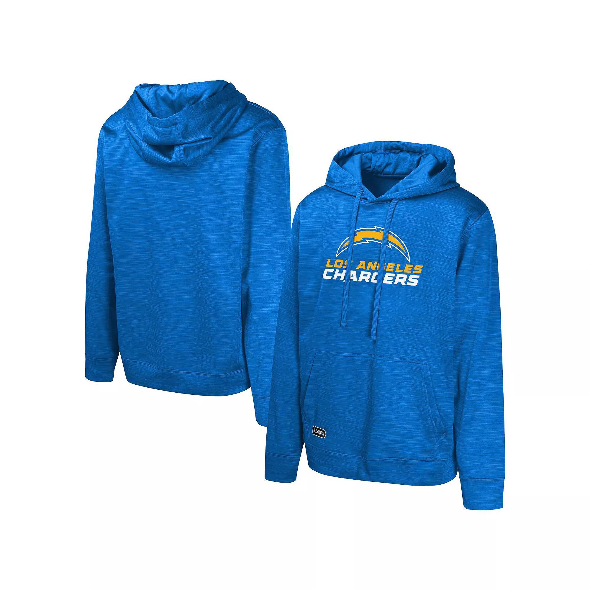 Men's Powder Blue Los Angeles Chargers Streak Fleece Pullover Hoodie, Size: Large, Light Product Image
