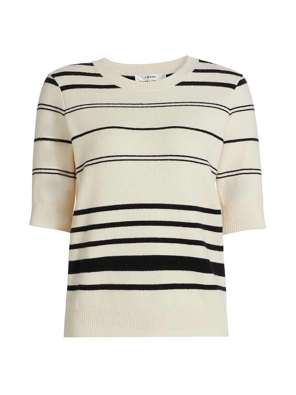 Womens Striped Wool-Cashmere Sweater Product Image