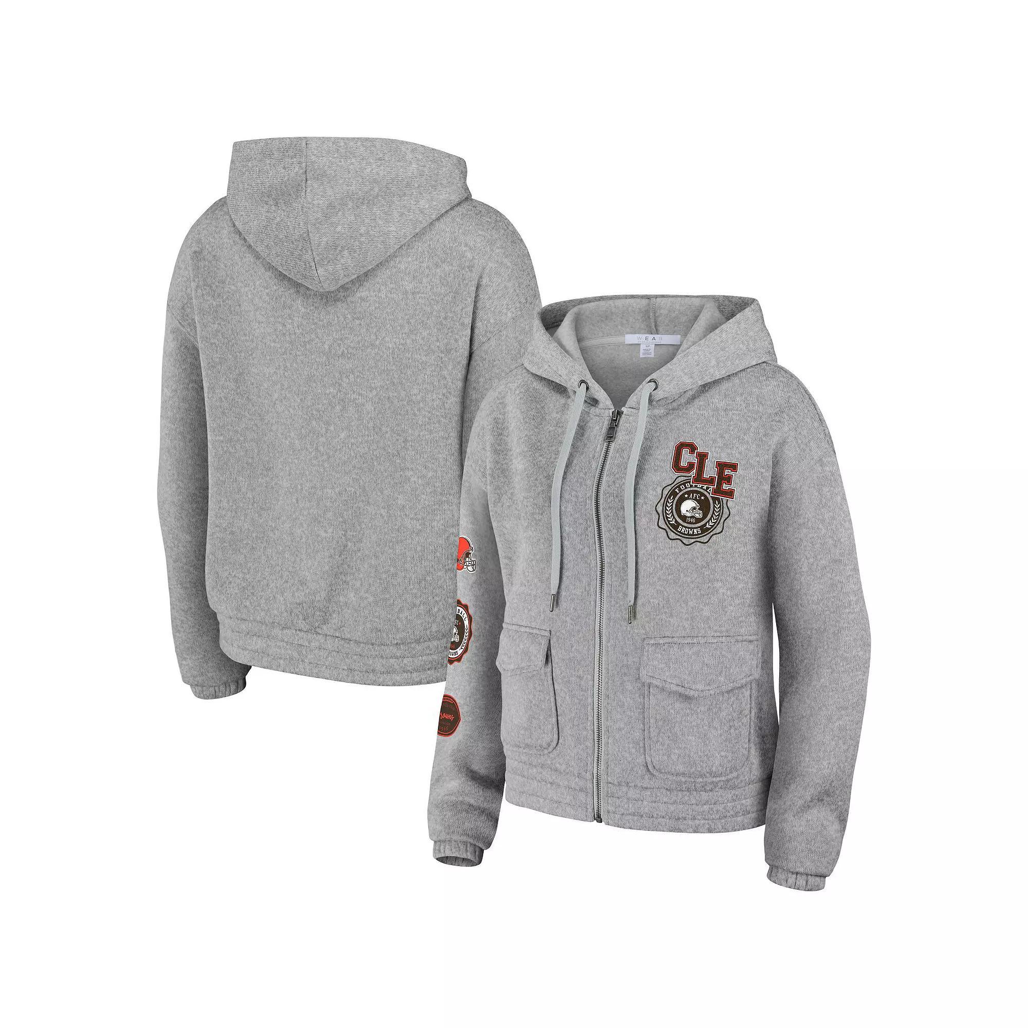 Women's WEAR by Erin Andrews Heather Gray Las Vegas Raiders Full-Zip Hoodie,  Product Image