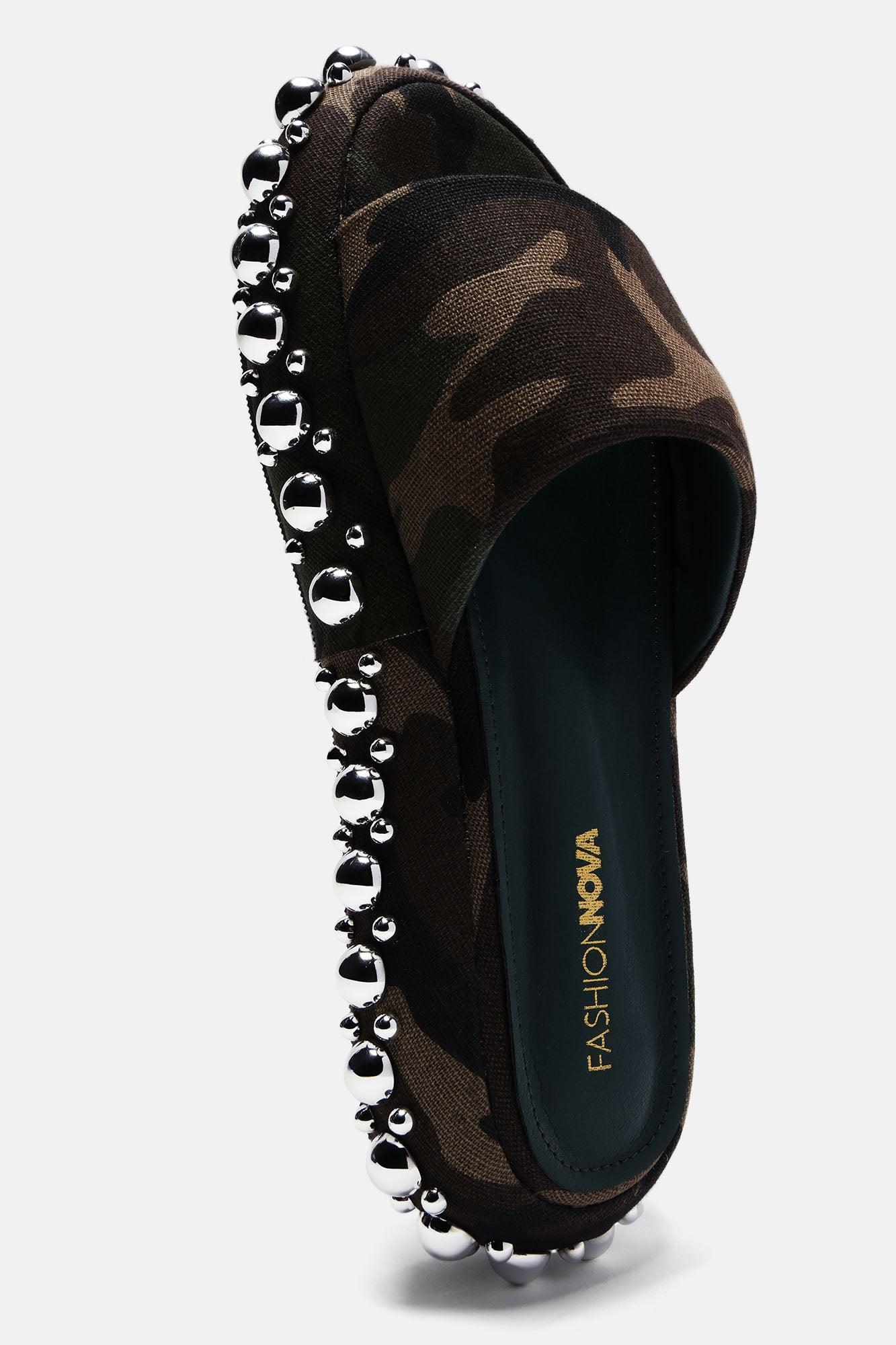 That's All I Got Studded Slides - Camouflage Product Image