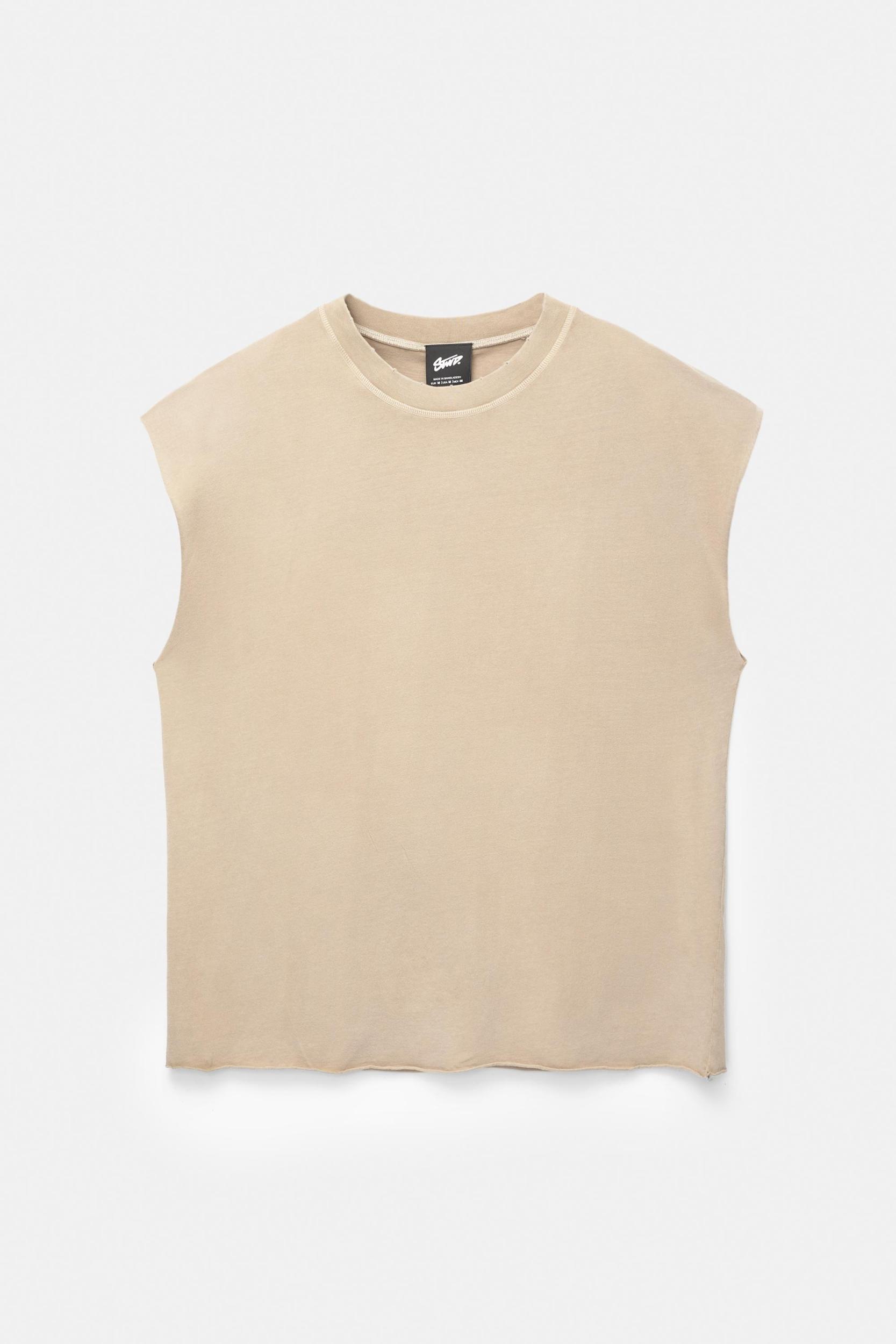 Washed sleeveless T-shirt Product Image