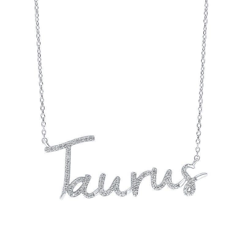 Irena Park Sterling Silver 1/3 Carat T.W. Diamond Zodiac Script Pendant Necklace, Womens Libra Product Image