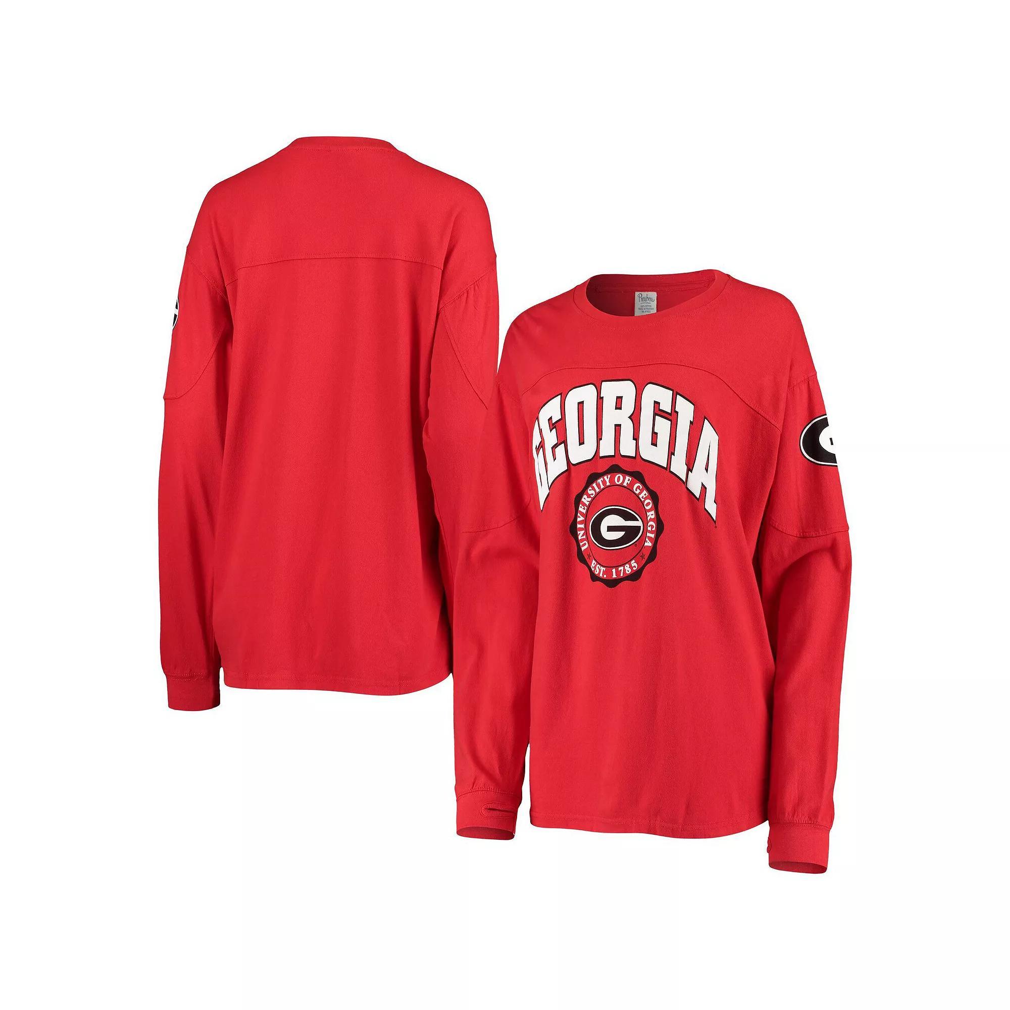 Women's Pressbox Red Georgia Bulldogs Edith Long Sleeve T-Shirt, Size: Large Product Image