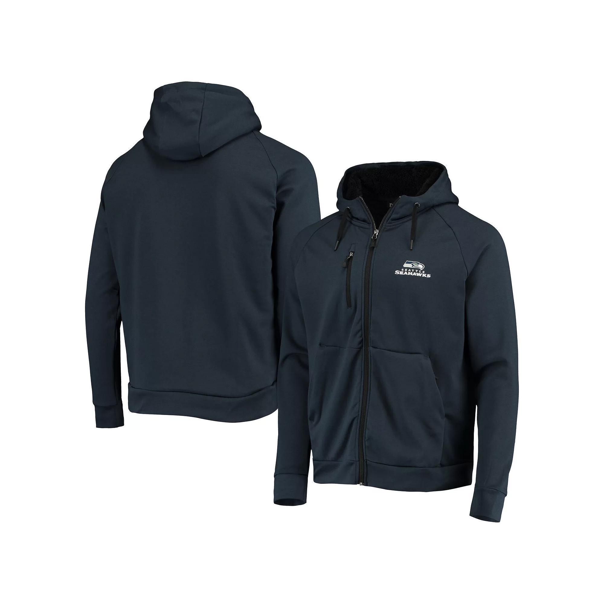 Men's Dunbrooke College Navy Seattle Seahawks Shag Tri-Blend Full-Zip Raglan Hoodie, Size: 3XL, Blue Product Image
