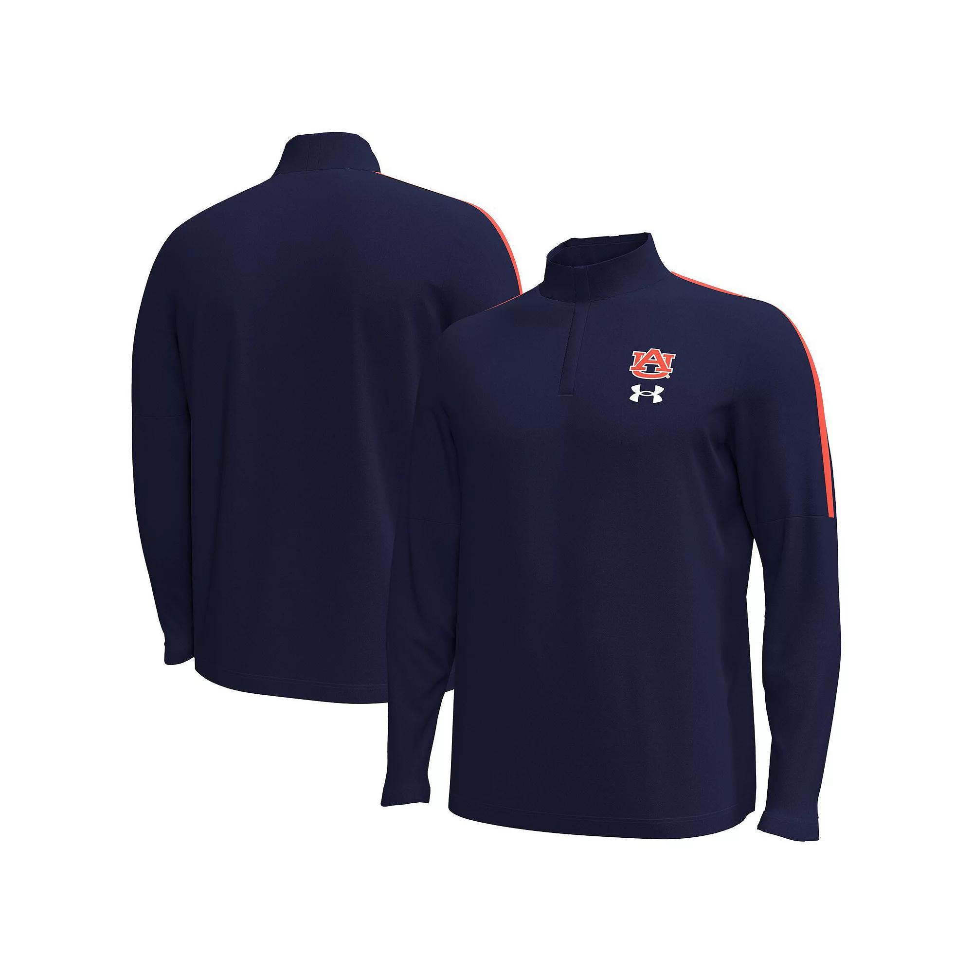 Men's Under Armour Navy Auburn Tigers Playoff Performance Quarter-Zip Jacket,  Product Image