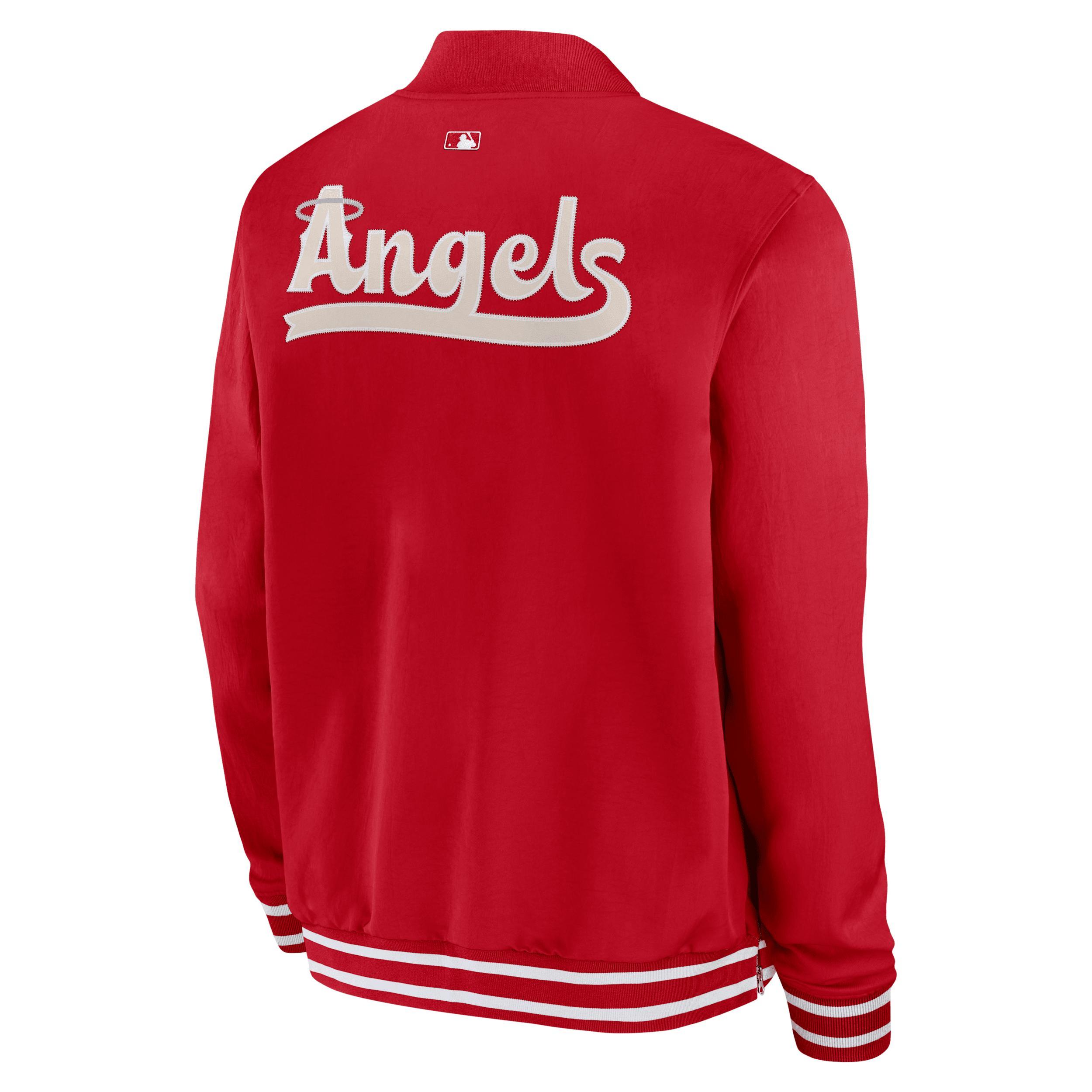 Los Angeles Angels Authentic Collection City Connect Nike Men's MLB Full-Zip Bomber Jacket Product Image