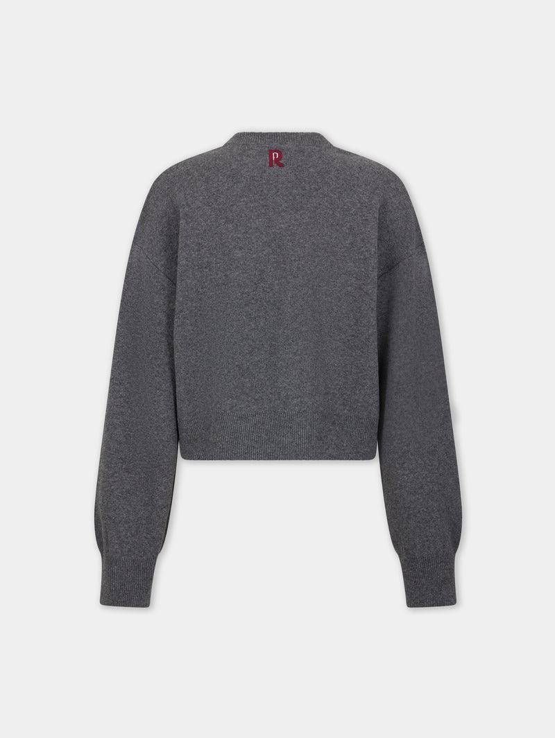 GREY CARDIGAN IN WOOL AND CASHMERE Product Image