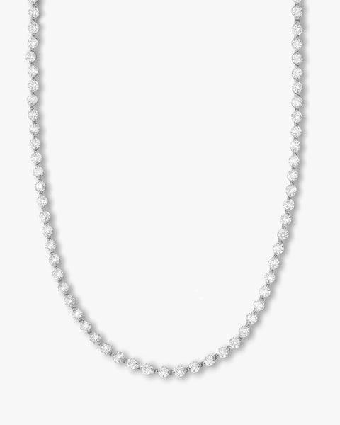 She's an Icon Tennis Necklace 18" - Silver|White Diamondettes Product Image