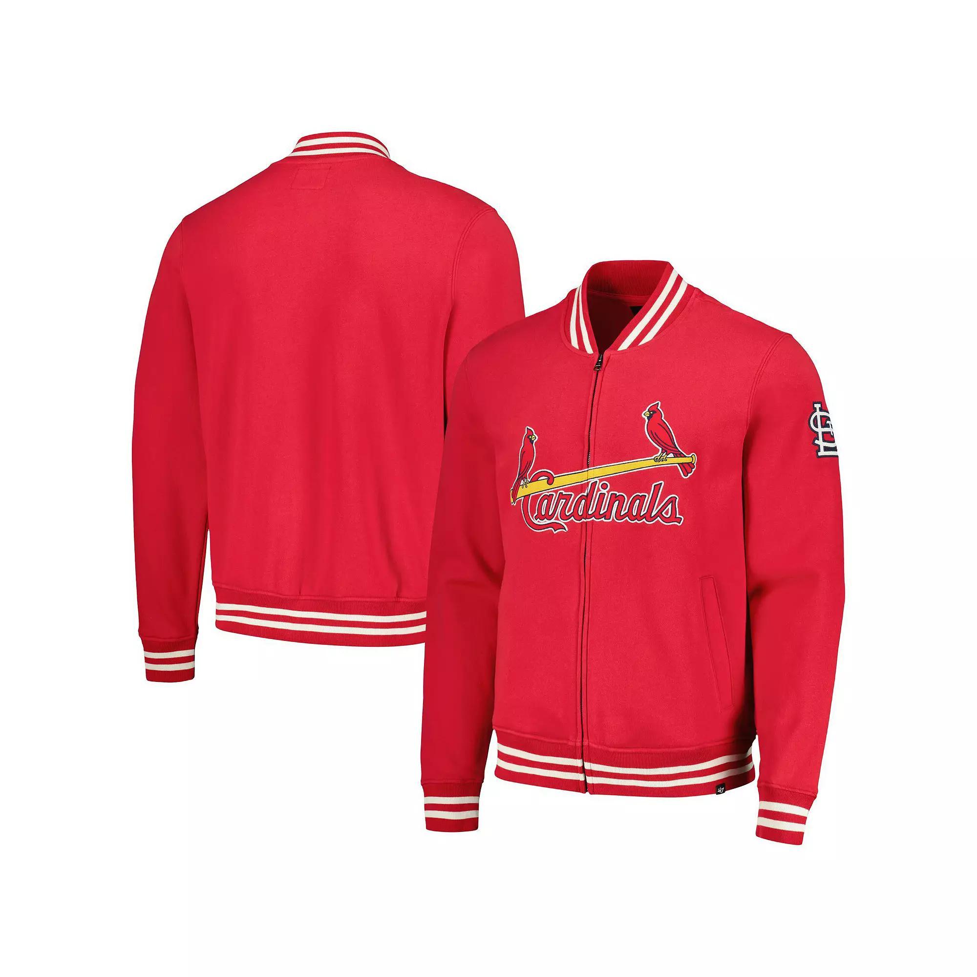 Men's '47 Red St. Louis Cardinals Wax Pack Pro Camden Full-Zip Track Jacket,  Product Image