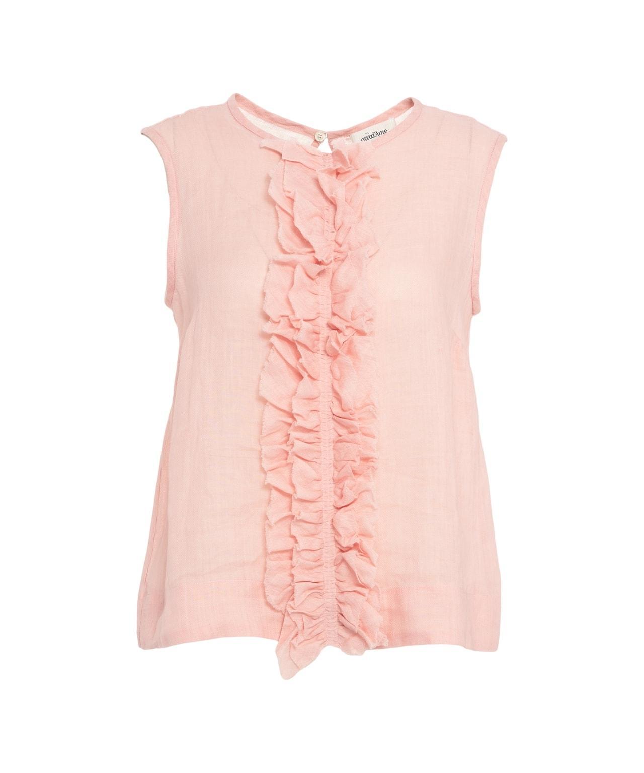 Ramie blouse with ruffles Product Image