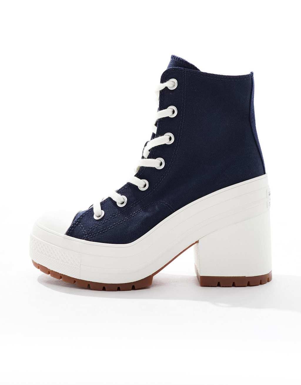 Converse Chuck 70 Hi De Luxe Heeled sneakers in navy and white Product Image