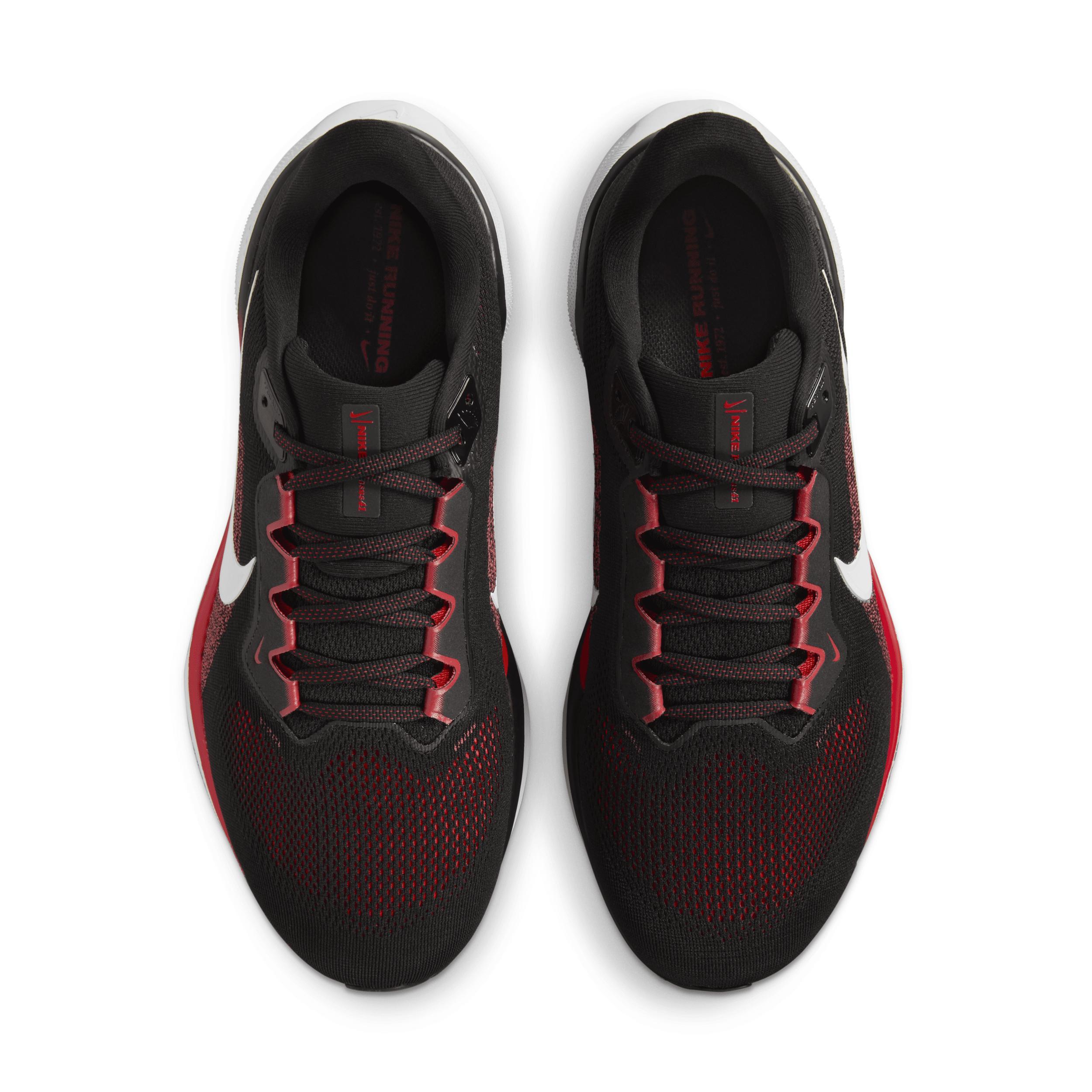 Nike Mens Zoom Pegasus 41 Wide - Shoes Black/White/Fire Red Product Image