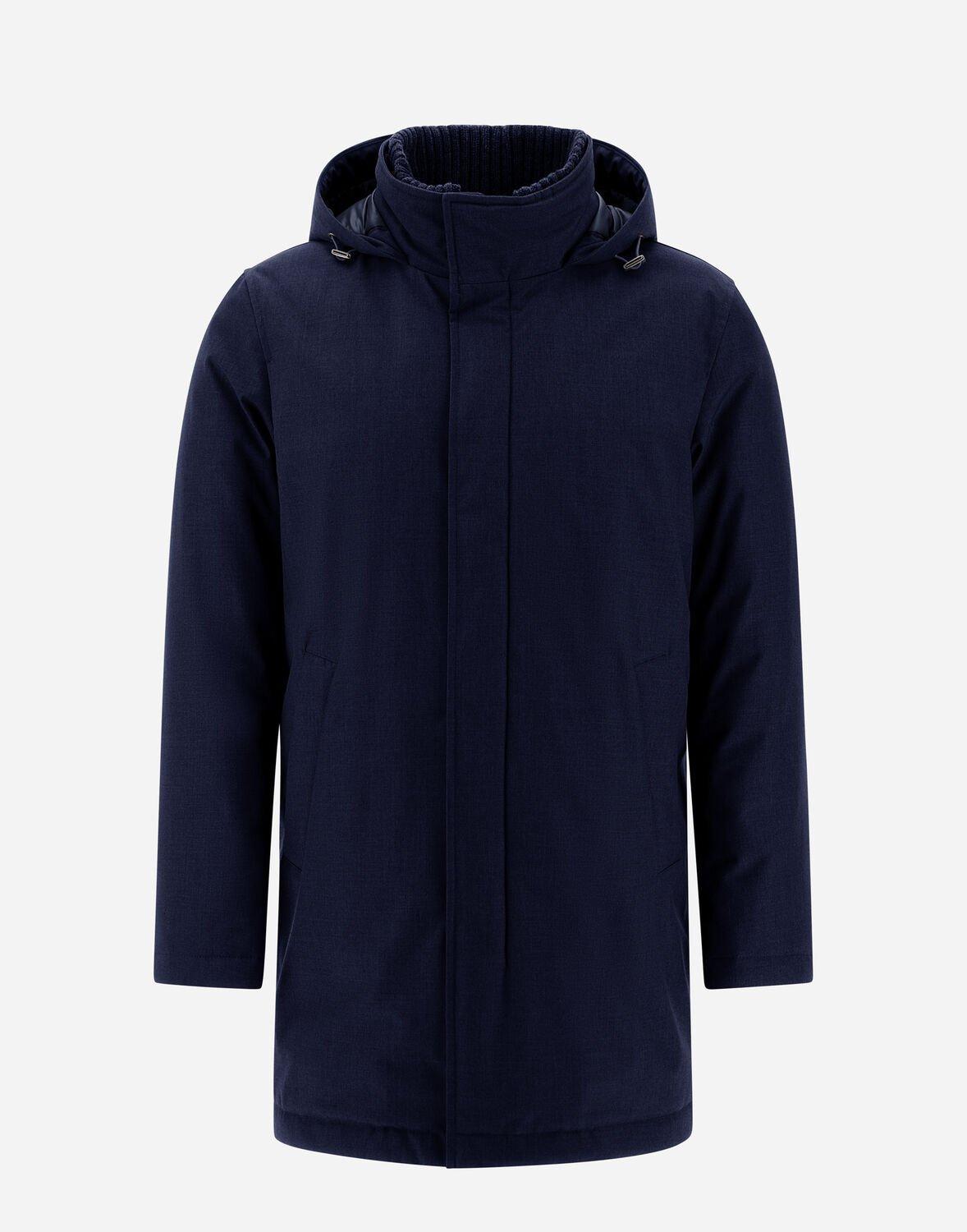 HERNO Keystone Parka With Internal Synthetic Fur In Blue Product Image