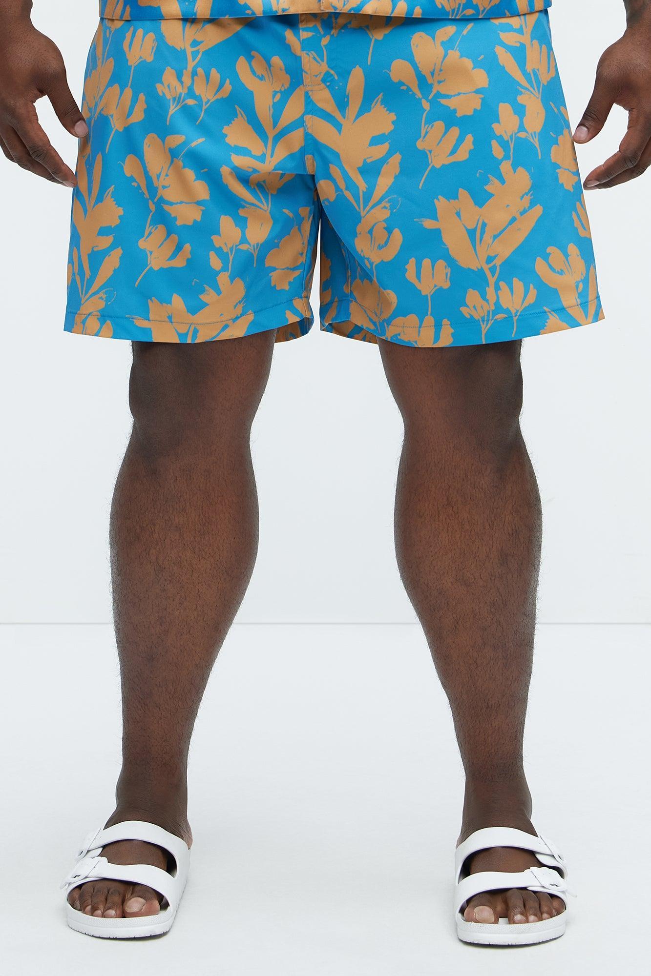 Bloom Off Swim Trunk - Blue/combo Product Image