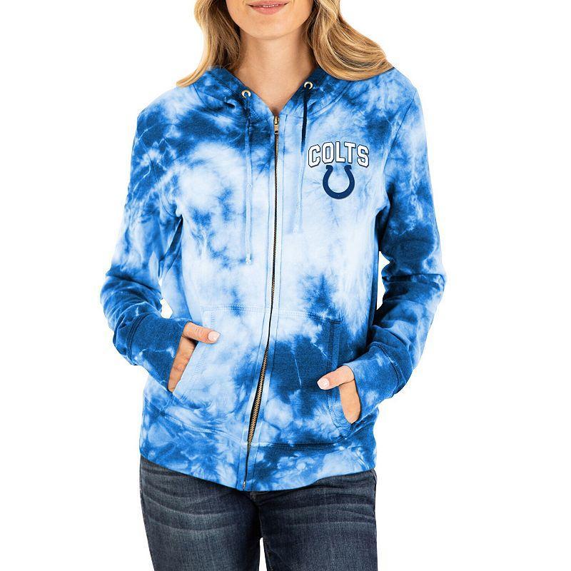 Women's New Era Royal Indianapolis Colts Tie Dye Fleece Full-Zip Hoodie, Size: XS, Blue Product Image