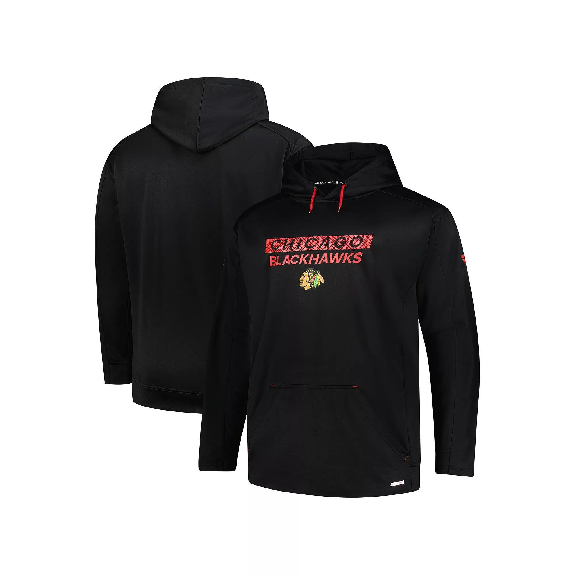 Men's Fanatics Black Chicago Blackhawks Authentic Pro Big & Tall Pullover Hoodie,  Product Image