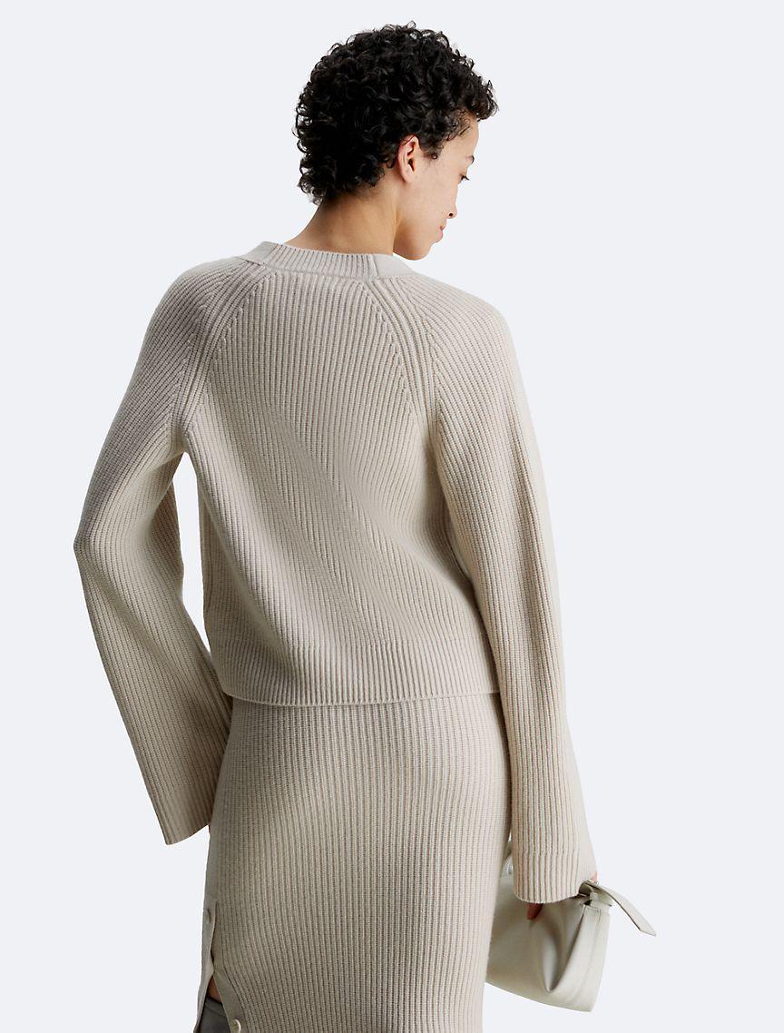 Ribbed Wool Cardigan Product Image