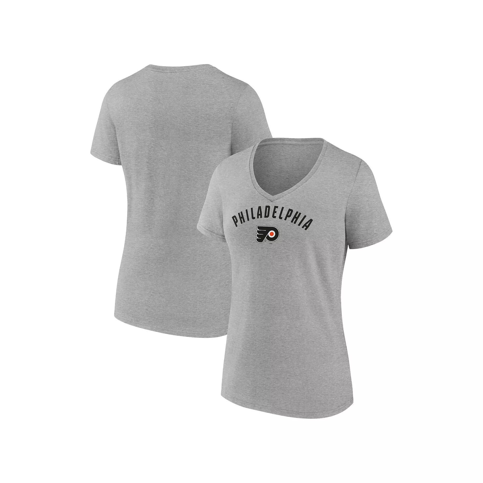 Women's Fanatics Gray Philadelphia Flyers V-Neck T-Shirt,  Product Image