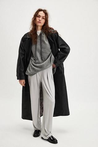 Norma Kamali Low-Rise Solid Pleated Trousers Product Image