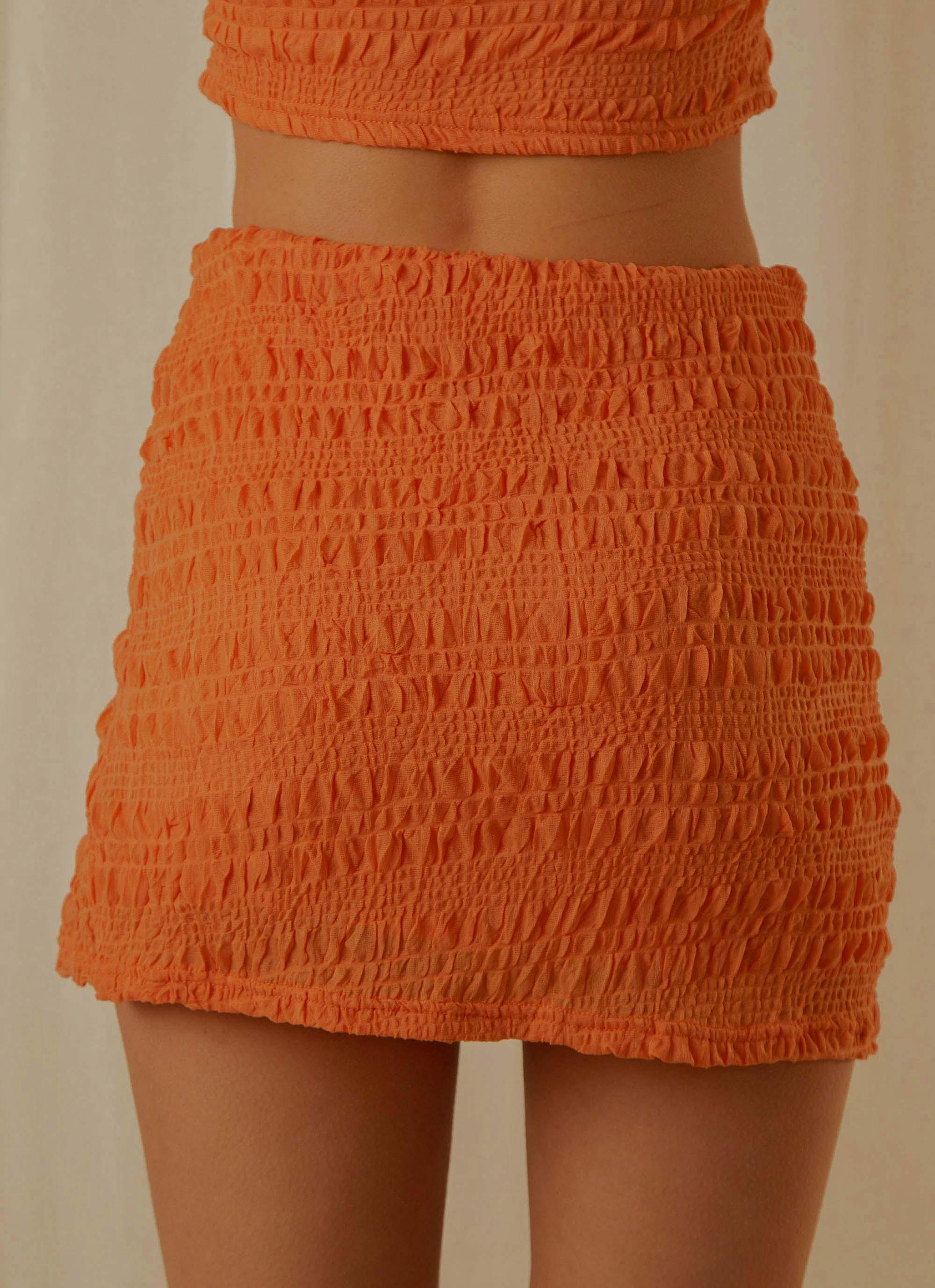 My Type Ruched Mini Skirt - Papaya Product Image