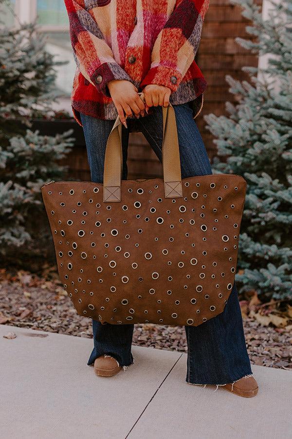 The Bristol Faux Leather Tote In Brown Product Image