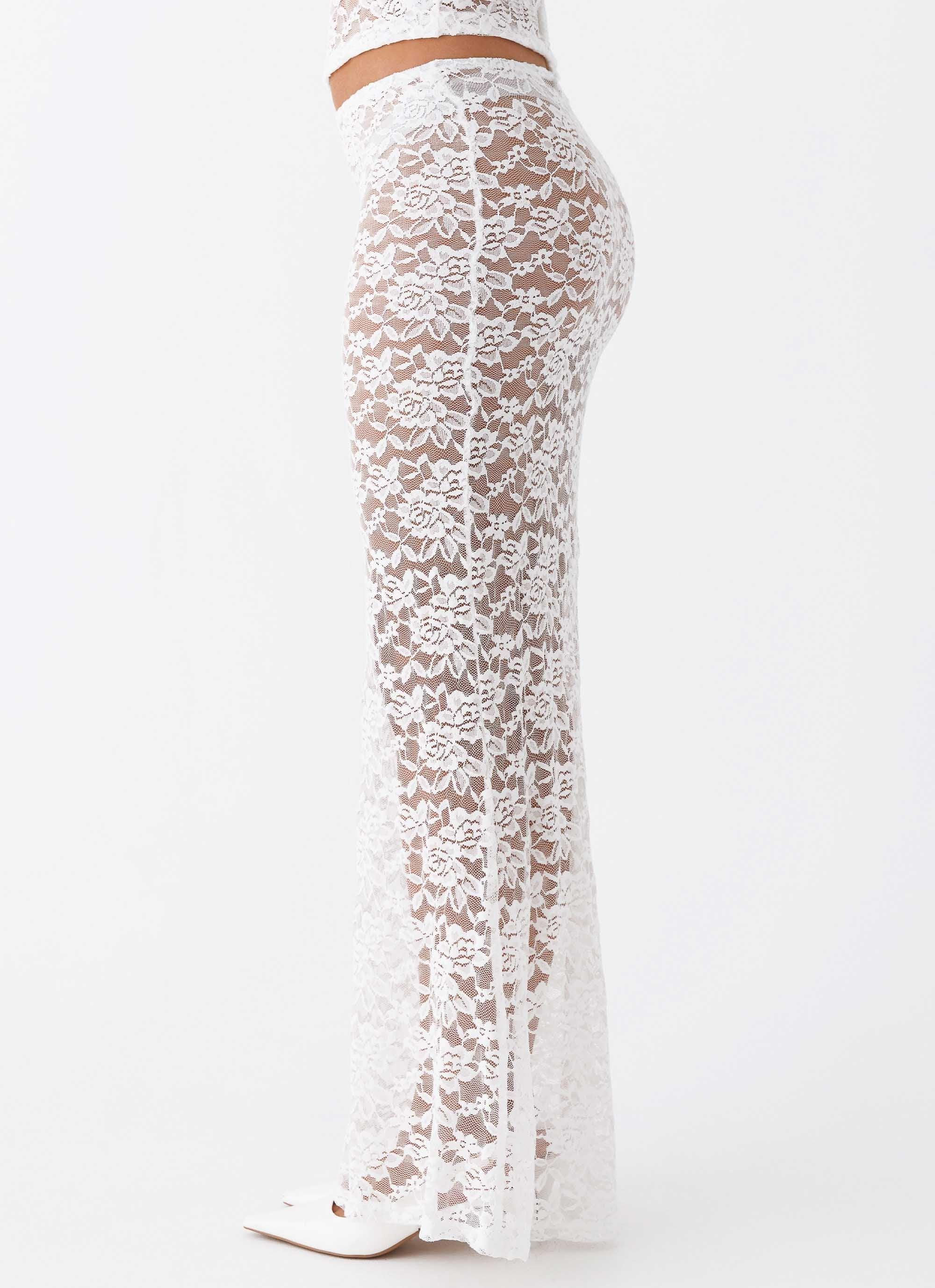 Zephyra Lace Maxi Skirt - White Product Image