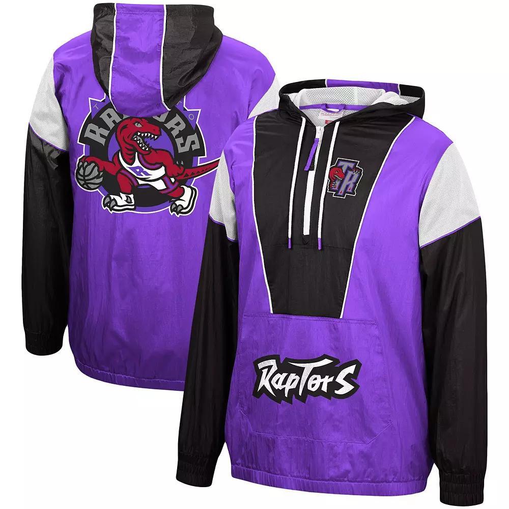 Men's Mitchell & Ness Purple/Black Toronto Raptors Hardwood Classics Highlight Reel Windbreaker Half-Zip Hoodie Jacket, Size: Large, Rpt Purple Product Image