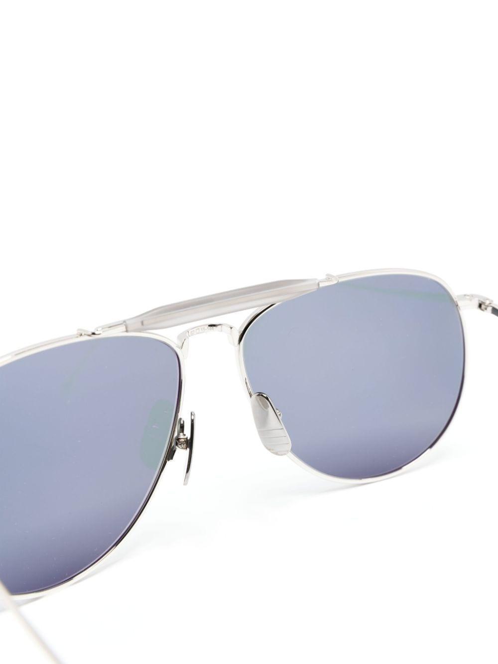 THOM BROWNE Pilot-frame Sunglasses In White Product Image