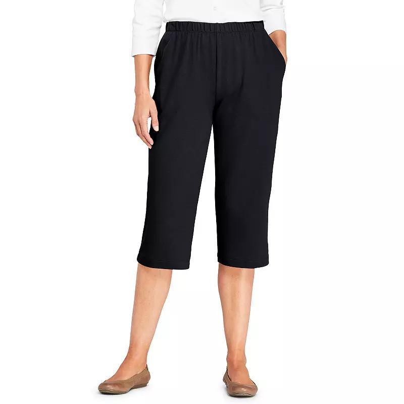 Women's Lands' End Sport High Waist Pull-On Capri Pants, Size: Large, Black Product Image