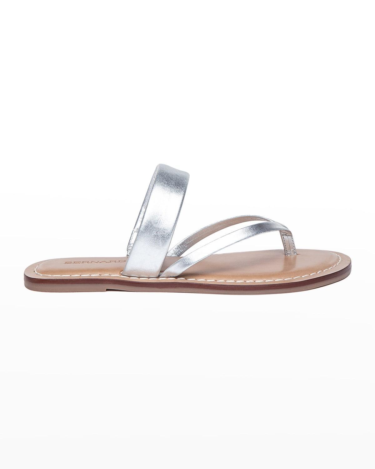 Womens Leia Metallic Leather Thong Sandals Product Image