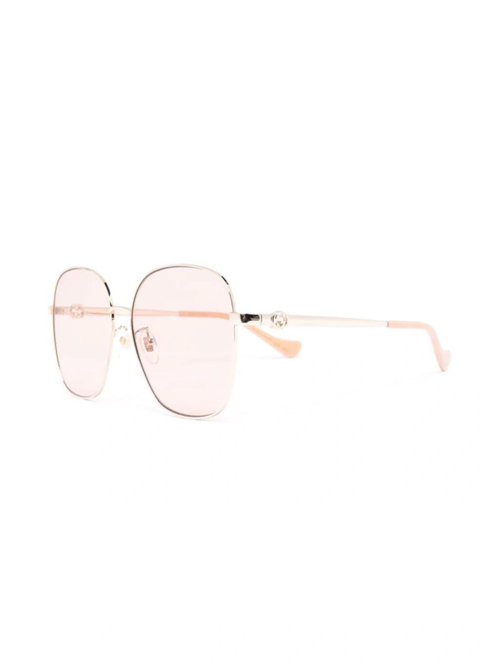 Oversize Rounded Sunglasses In Gold Product Image