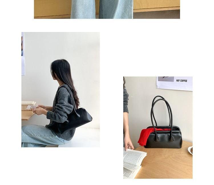 Plain Faux Leather Shoulder Bag Product Image