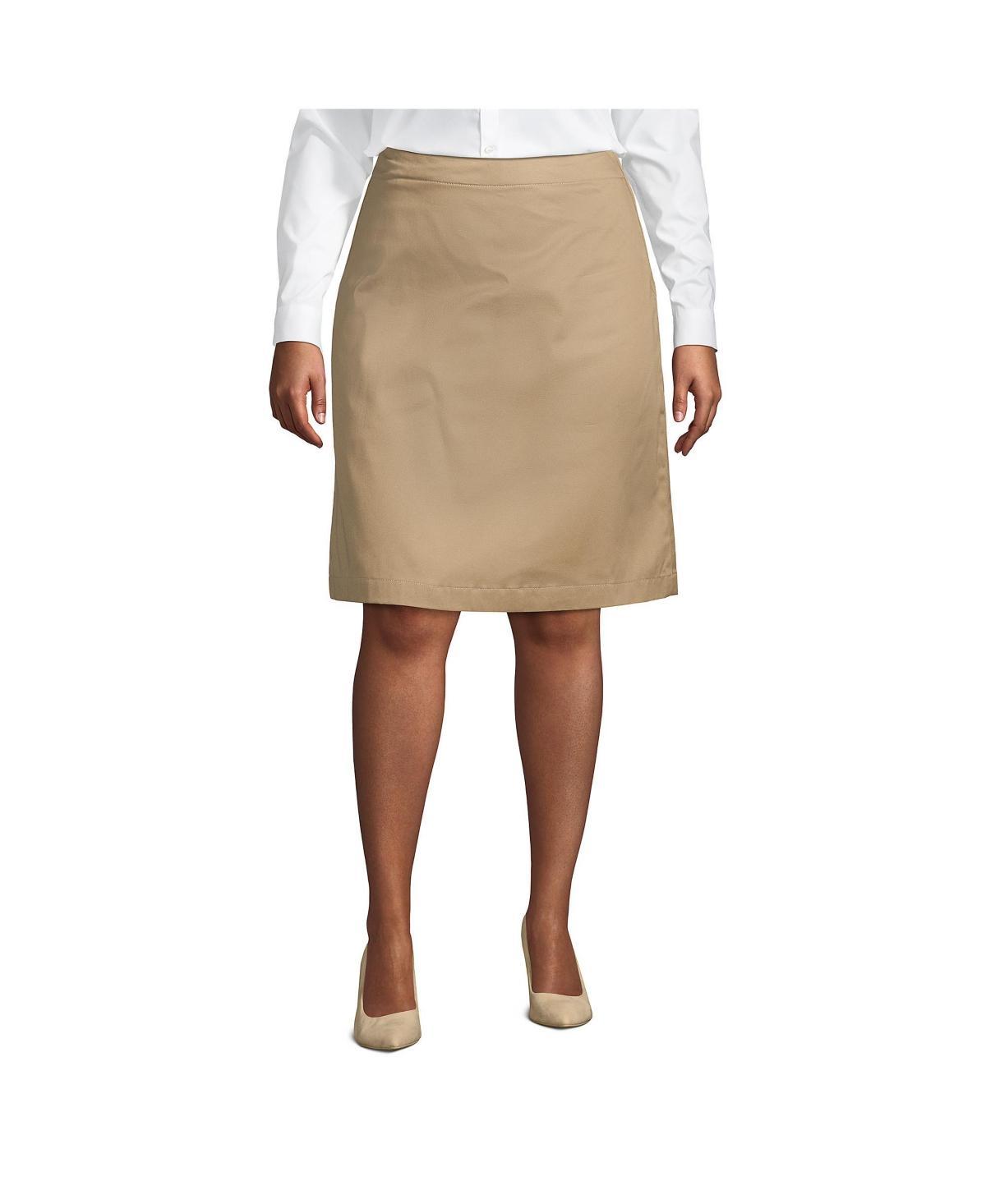 Plus Size Lands End School Uniform Blend Chino Skort, Womens Green Product Image