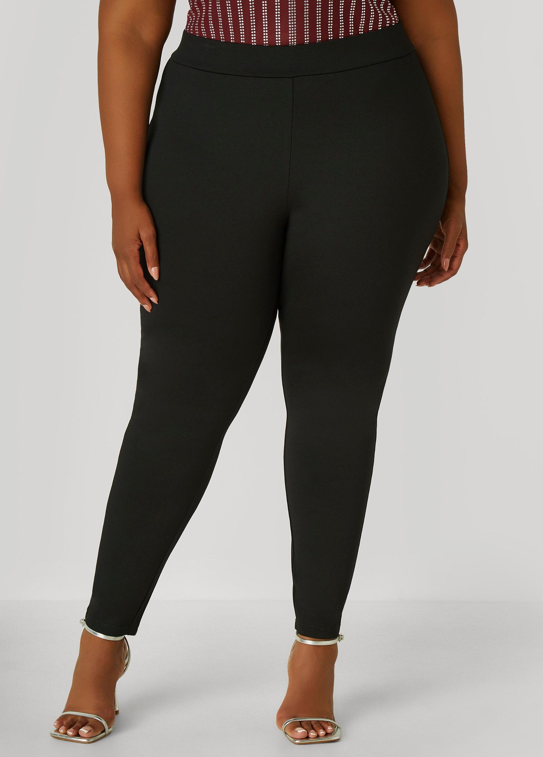 Plus Size Ponte High Rise Pull On Leggings Ashley Stewart Product Image