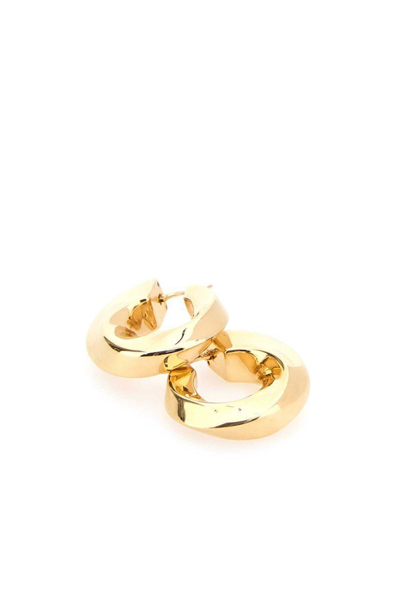 BOTTEGA VENETA Twisted Hoop Earrings With 18k Gold Plating In Cream Product Image