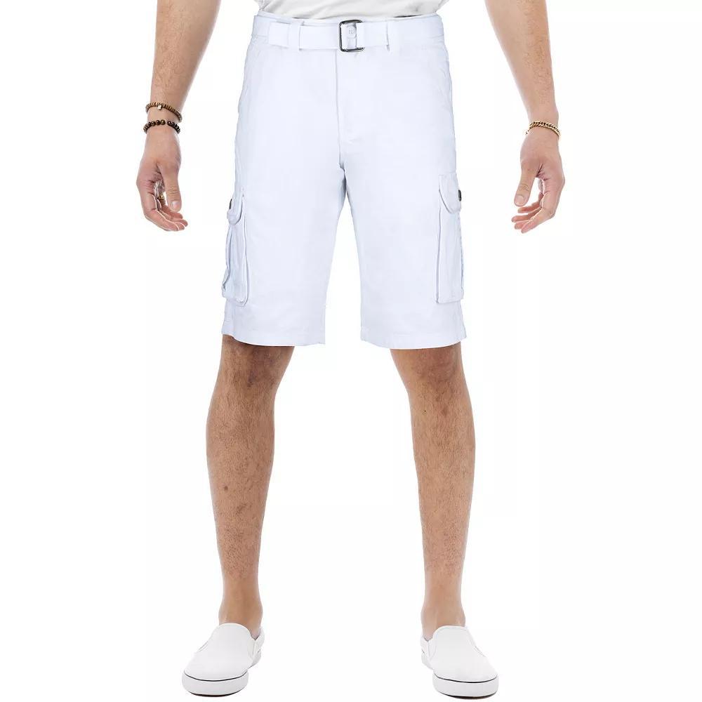 Men's RAW X by Xray Regular-Fit Belted Button Cargo Shorts, Size: 34, White Product Image
