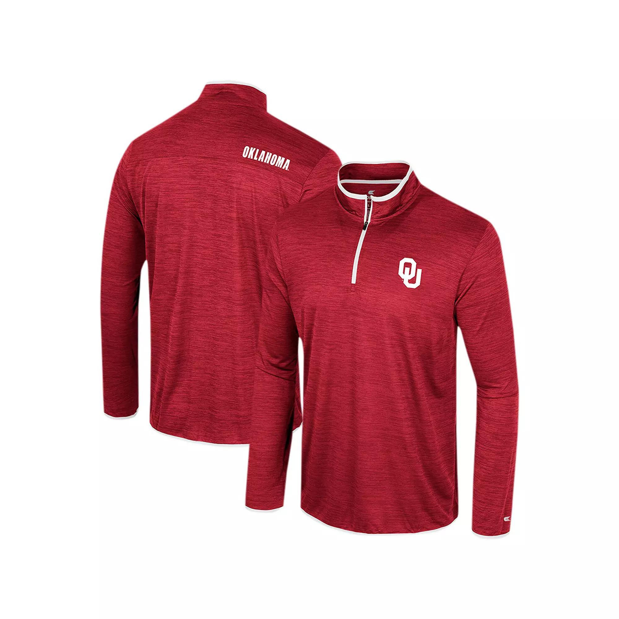 Men's Colosseum Crimson Oklahoma Sooners Wright Quarter-Zip Windshirt,  Product Image