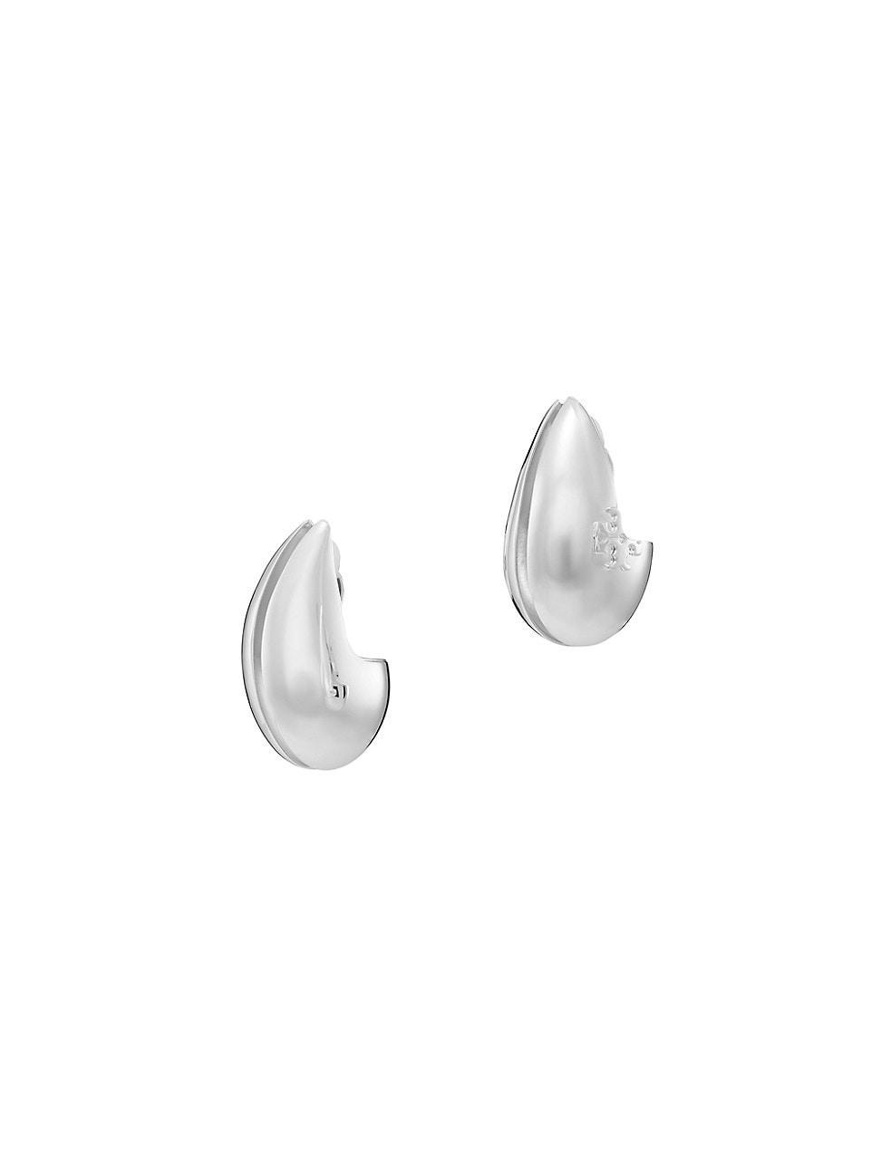 Womens Wave Goldtone Or Silvertone Clip-On Earrings Product Image