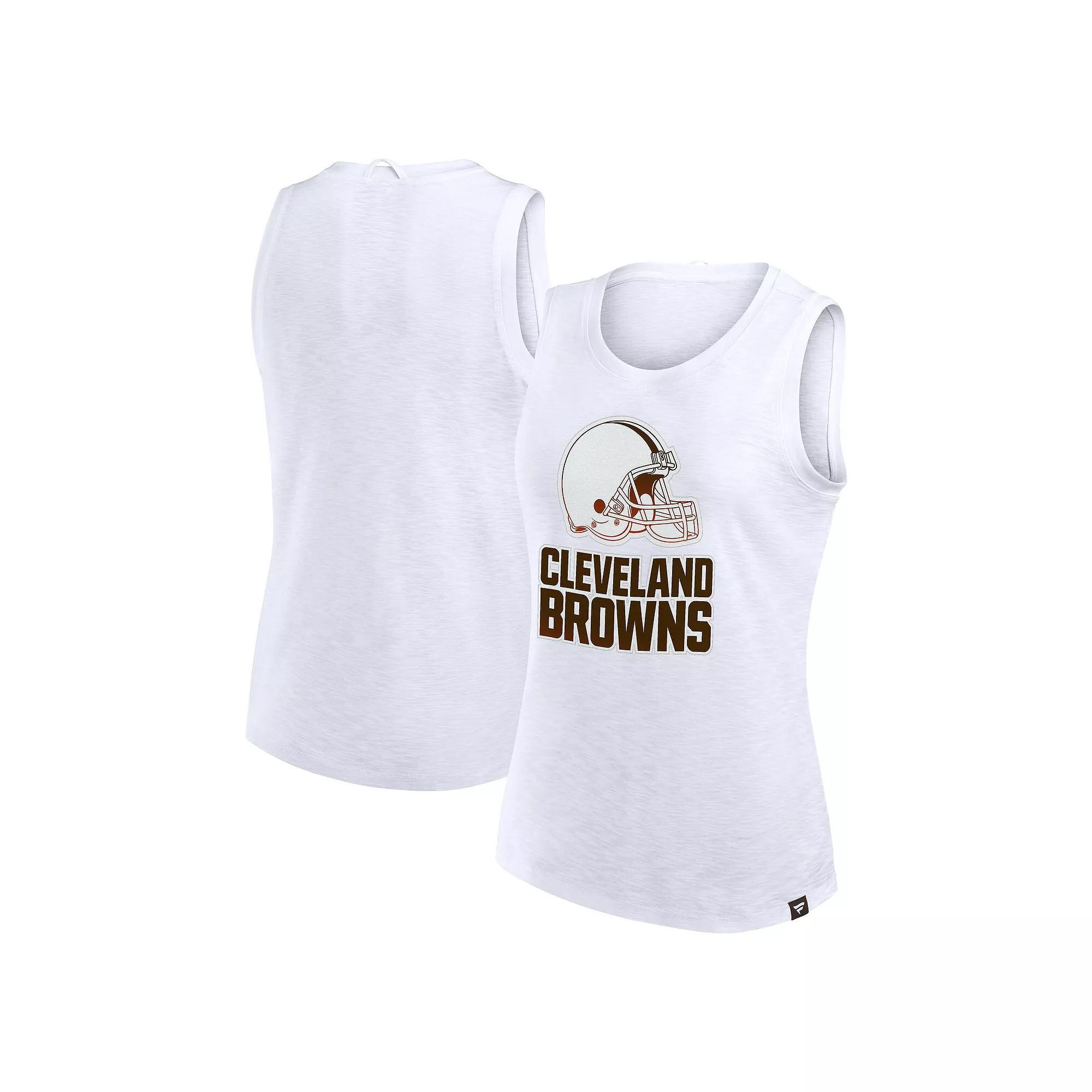 Women's Fanatics White Cleveland Browns Slub Tank Top,  Product Image