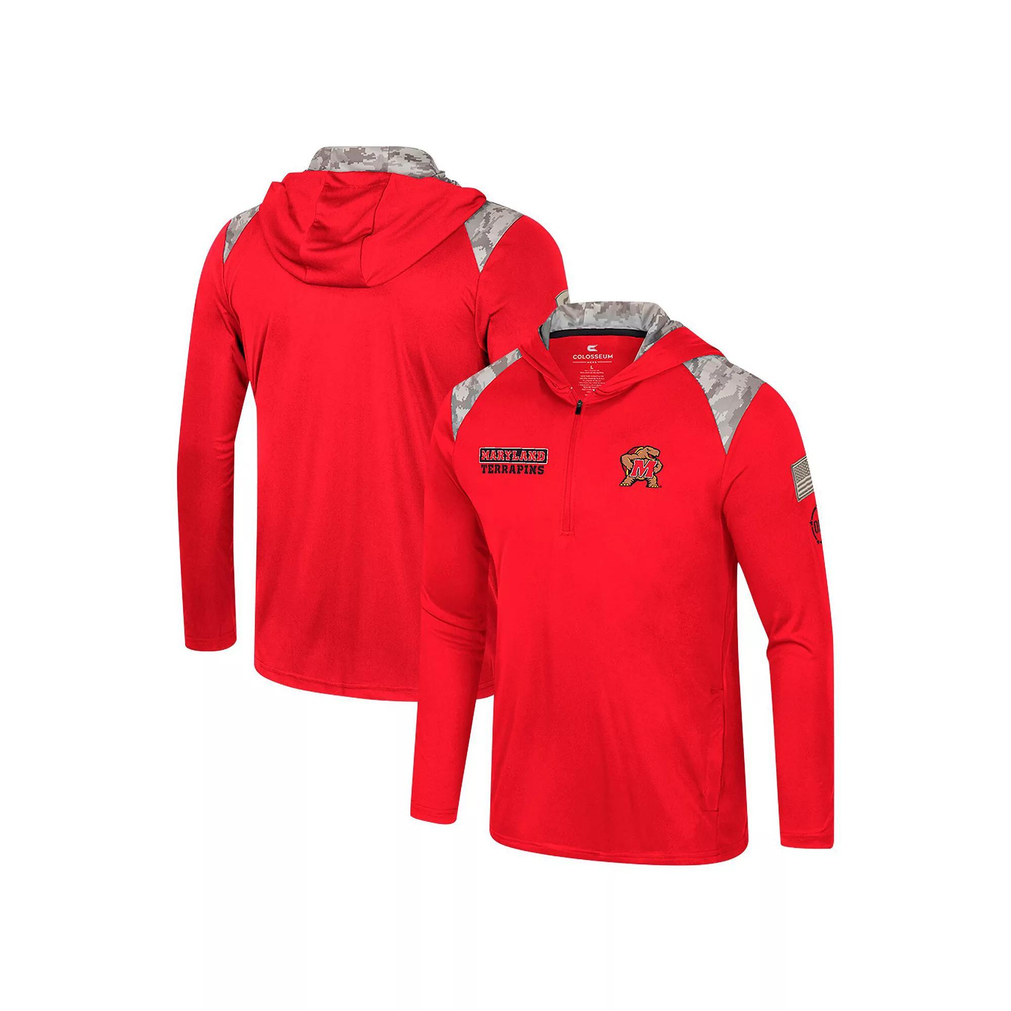 Men's Colosseum Royal Kansas Jayhawks OHT Military Appreciation Quarter-Zip Hoodie Jacket,  Product Image